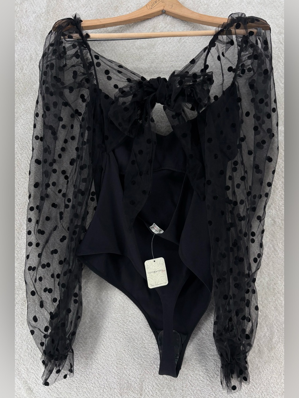 NWT Free People Molly At Midnight Bodysuit, Black - Picture 5 of 16